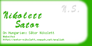 nikolett sator business card