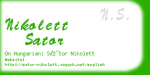 nikolett sator business card